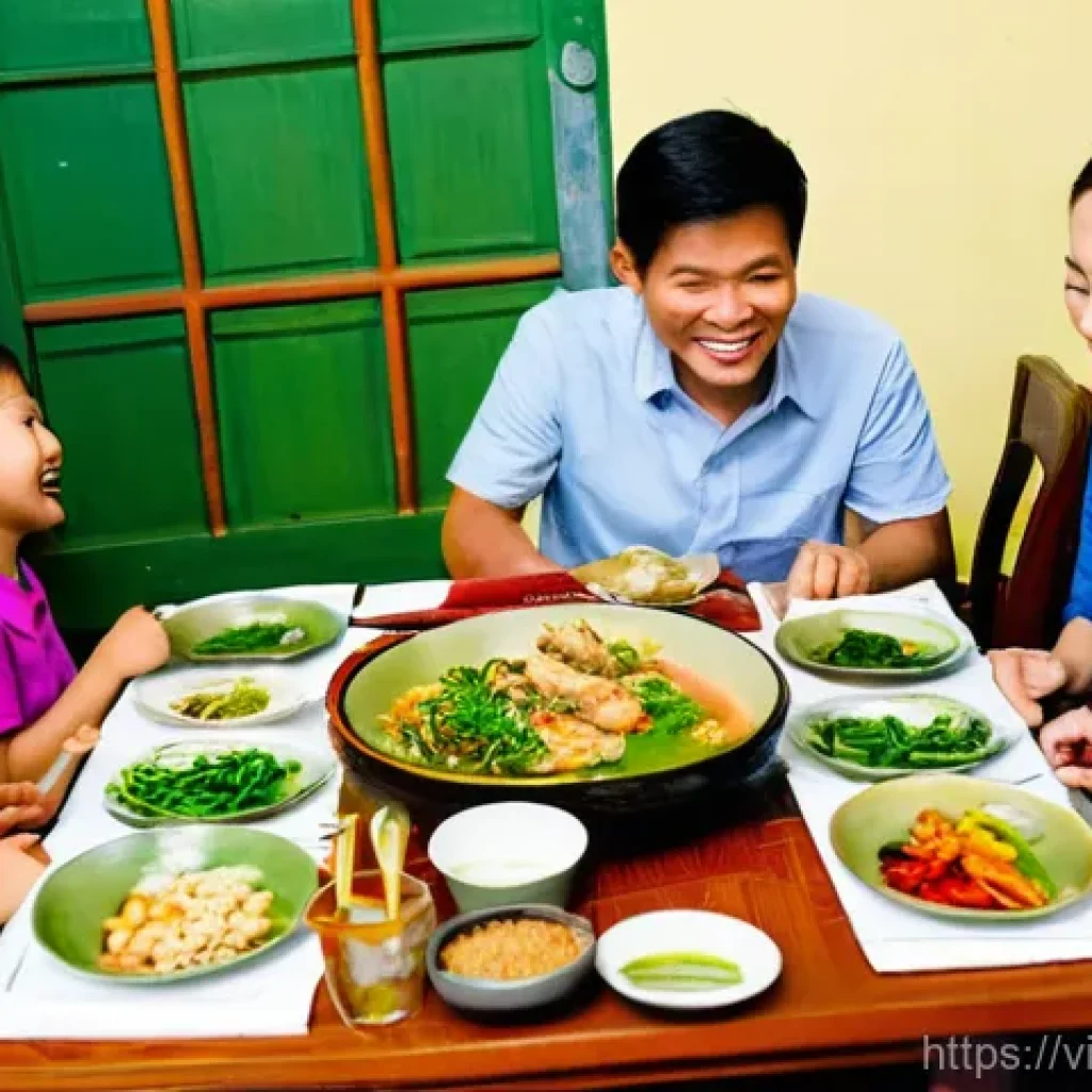의식적 기술 사용을 위한 개인적 전략 - **Prompt:** A heartwarming scene of a Vietnamese family of four (parents in their late 30s-early 40s...