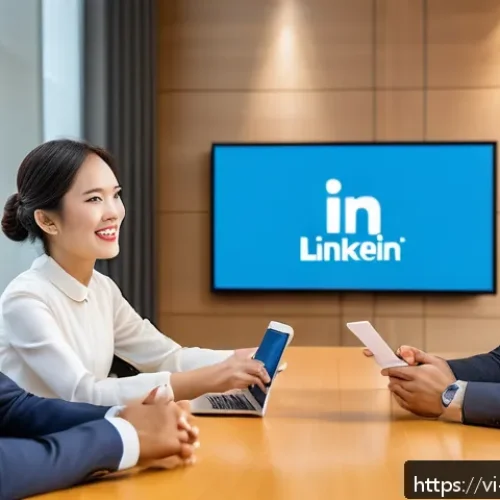 Home 32 의식적 기술 사용을 통한 네트워킹 전략 - A professional Vietnamese business networking event scene, featuring diverse Vietnamese men and wome...