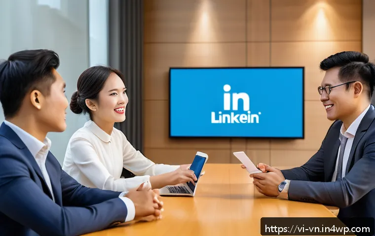 의식적 기술 사용을 통한 네트워킹 전략 - A professional Vietnamese business networking event scene, featuring diverse Vietnamese men and wome...
